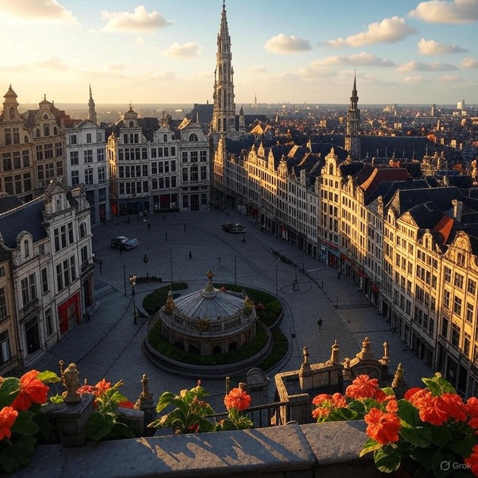 Serrurier Vue panoramique de Bruxelles au coucher.